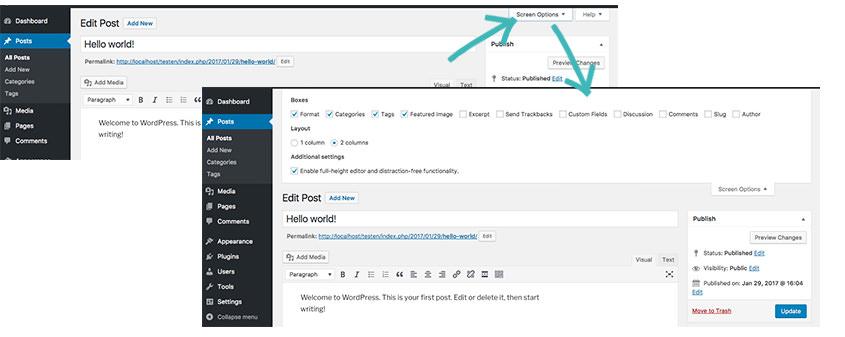 Screen Options - WordPress tricks - MOD BOUTIQUE AGENCY